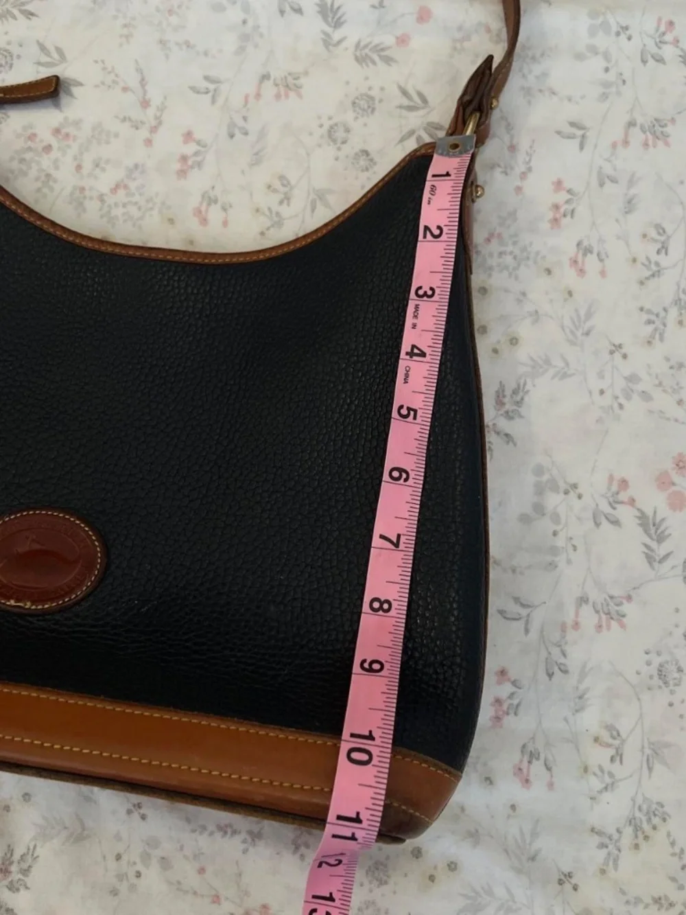 Vintage Dooney & Bourke Leather Hobo Bag Shoulder Large Pebbled Made in USA